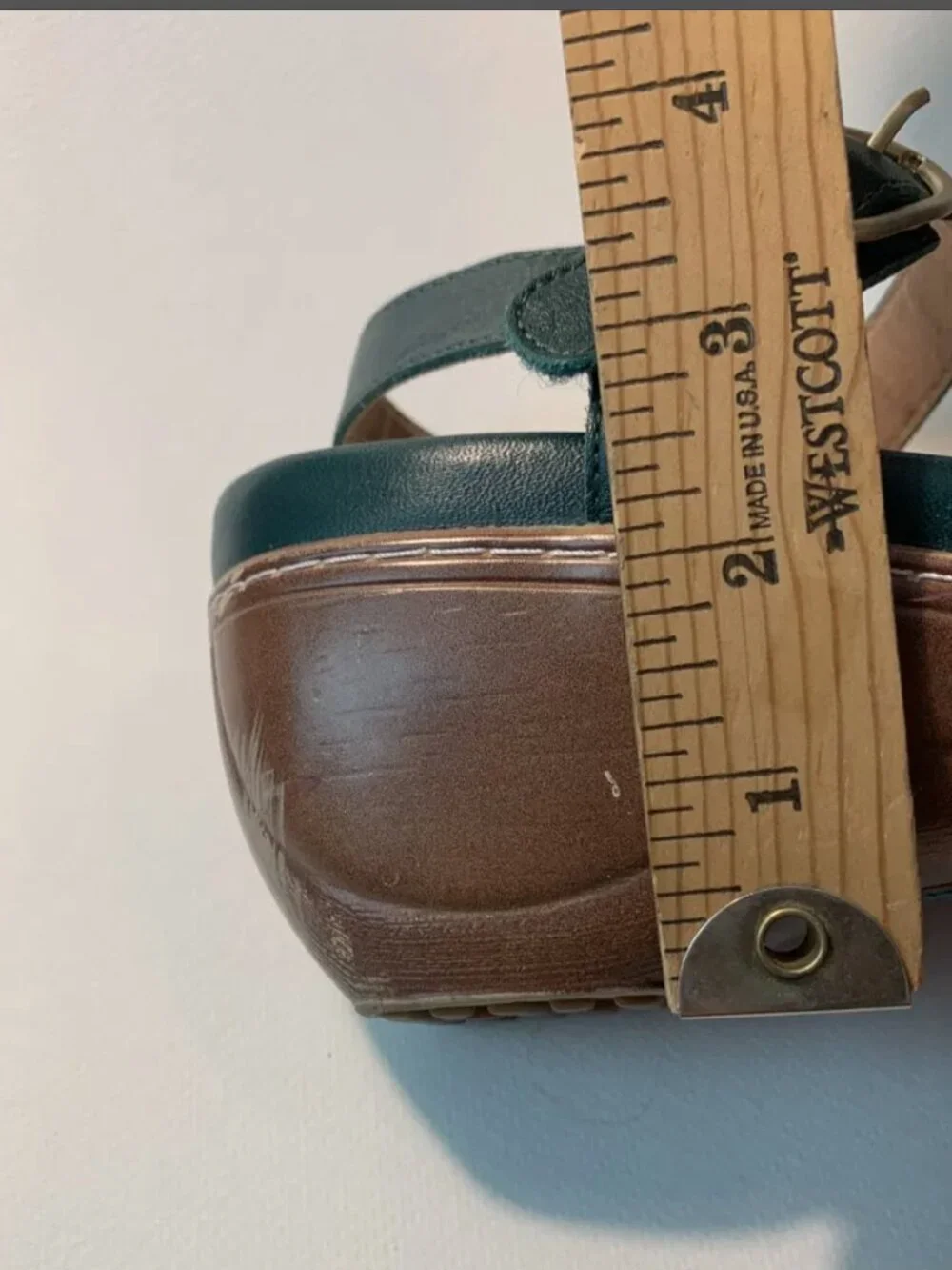 Softwalk Teal Mary Jane Clog Wedge - Picture 3 of 4